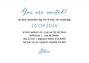 Save the date ticket modern grafisch verjaardag feestje foto 3