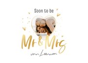 Save the date trouwkaart grappig bruidspaar cartoon 2