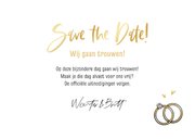 Save the date trouwkaart grappig bruidspaar cartoon 3