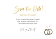 Save the date trouwkaart kalender grappig bruidspaar cartoon 3