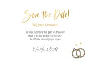 Save the date trouwkaart kalender grappig bruidspaar cartoon 3