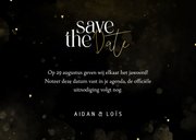 Save the date zwart met goud hartjes en waterverf 3