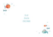 Schattig geboortekaartje met vissen en zeedieren 2