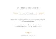 Stijlvol bedankkaartje huwelijk met 1 grote foto en namen 3