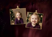 Stijlvol kerstkaartje met foto rood gouden hart liefdevol 2