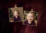 Stijlvol kerstkaartje met foto rood gouden hart liefdevol 2