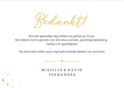 Stijlvolle blauwe bedankkaart trouwdag met gouden spetters 3