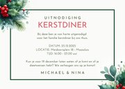 Stijlvolle botanische uitnodiging kerstdiner met takjes 3