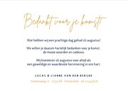 Stijlvolle donkerblauwe minimalistische bedankkaart trouwen  3