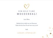 Stijlvolle donkerblauwe moederdagkaart met koperen tekst 3