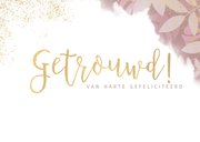 Stijlvolle felicitatiekaart getrouwd planten en waterverf  2