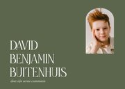 Stijlvolle fotocollage communiekaart olijfgroen 2