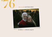 Stijlvolle jubileum uitnodiging met foto's en goudlook 2