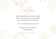Stijlvolle kerstdiner uitnodiging met gouden sneeuwvlokken 3
