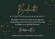 Stijlvolle kerstkaart botanische planten snoeischaar goud 3