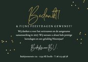 Stijlvolle kerstkaart botanische planten snoeischaar goud 3