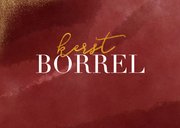Stijlvolle kerstkaart met uitnodiging kerstborrel goudlook 2