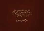 Stijlvolle kerstkaart rood met bokeh en fotocollage 3