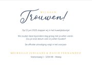 Stijlvolle klassieke Save the Date kaart met gouden letters 3