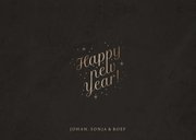 Stijlvolle nieuwjaarskaart foto 'Happy New Year' fonkels 3