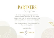 Stijlvolle partnerschap kaart met lijntekening van bladeren 3
