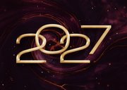 Stijlvolle rode zakelijke kerstkaart 2027 met marmer swirl 2