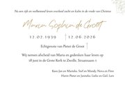 Stijlvolle rouwkaart religieus lijnillustratie bloemen foto 3