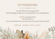 Stijlvolle uitnodiging 12,5 jaar getrouwd met droogbloemen 3