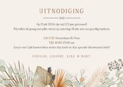 Stijlvolle uitnodiging 12,5 jaar getrouwd met droogbloemen 3