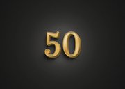 Stijlvolle uitnodiging 2 foto's goud cheers to 50 years  Achterkant