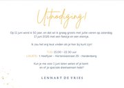 Stijlvolle uitnodiging 50 jarig feestje met kalender en foto 3