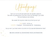 Stijlvolle uitnodiging jubileum met kalender en 2 foto's 3