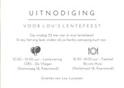 Stijlvolle uitnodiging lentefeest met fotocollage 6 foto's 3