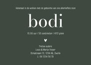 Stoer geboortekaartje donkergroene waterverf 3