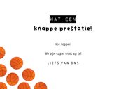 Stoere felicitatiekaart jongen basketbal prestatie 3