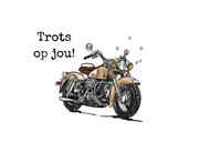 Stoere geslaagdkaart motorrijbewijs foto illustratie goud 2