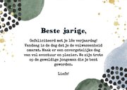 Stoere verjaardagskaart met jaartal in goud en watercolour 3