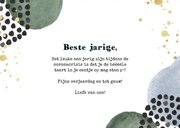 Stoere verjaardagskaart met jaartal in goud en watercolour 3