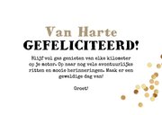 Stoere verjaardagskaart motor oldtimer confetti goud foto 3