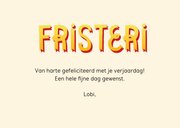 Surinaamse felicitatiekaart 'fristeri' met slingers 3