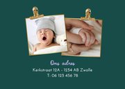 Trendy geboortekaartje kleurrijke streep hartje goud 2