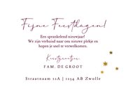 Trendy kerstkaart fotocollage merry new home sleutel sterren 3