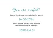 Trouwkaart als ticket hip save the date  3