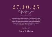 Trouwkaart aubergine paars stijlvol trouwdatum goud 3