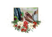 Trouwkaart bedankt kerststerren met kersttakken 2