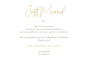 Trouwkaart just married eucalyptus hartjes goud stijlvol 3