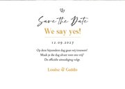 Trouwkaart save the date goud hartjes foto modern 3