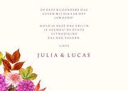 Trouwkaart save the date herfstsfeer bloemen blad 3