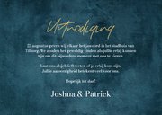 Trouwkaart stijlvol minimalistisch goud blauw modern 3