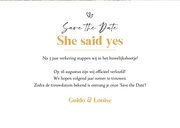 Trouwkaart verloofd engaged goud stijlvol modern 3